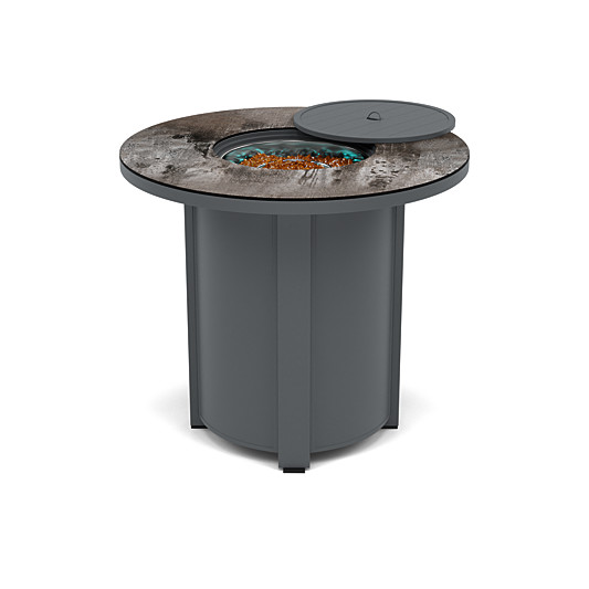 44" Round Balcony Fire Pit Table - Multiple Colors and Top Patterns
