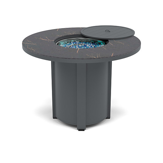54" Round Balcony Fire Pit Table - Multiple Colors and Top Patterns